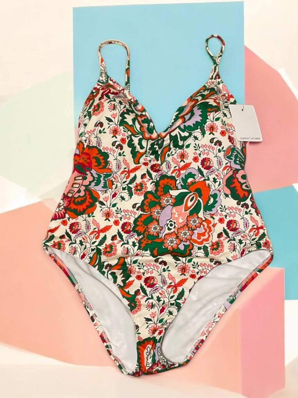 Floral One-Piece Swimsuit - Cream Multi, NWT
